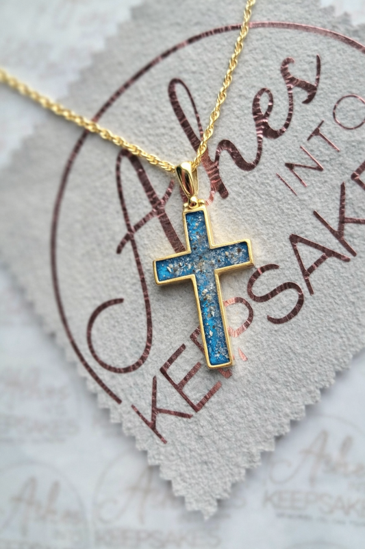 Gold Memorial Cross Pendant