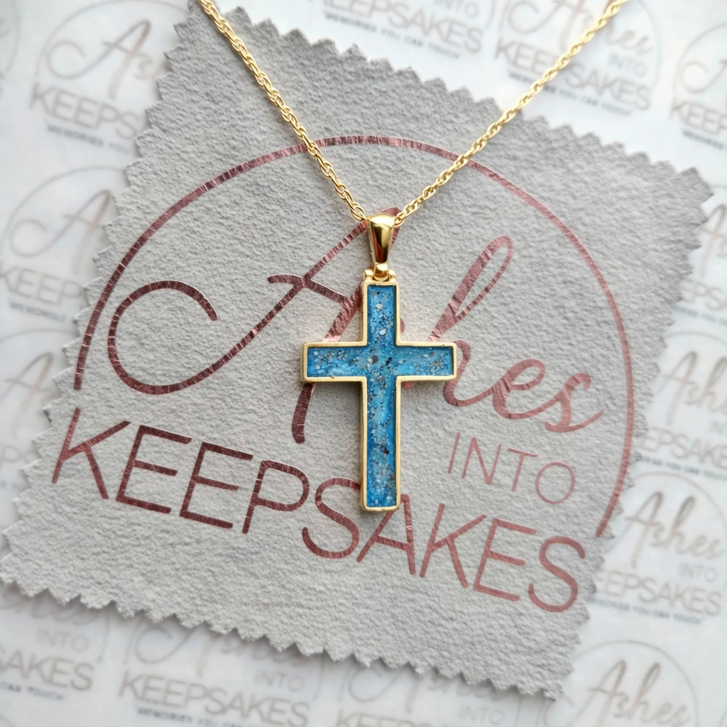 Gold Memorial Cross Pendant
