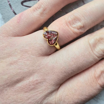 Gold Memorial Heart Ring